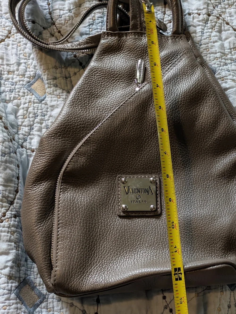Valentina Leather Backpack In Gray. Very Good Condition.